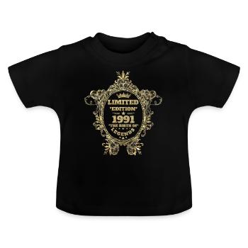 1991 - Baby Organic T-Shirt with Round Neck - black - Front