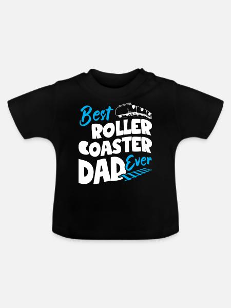Best Roller Coaster Dad Ever - Baby Bio-T-Shirt mit Rundhals - Schwarz