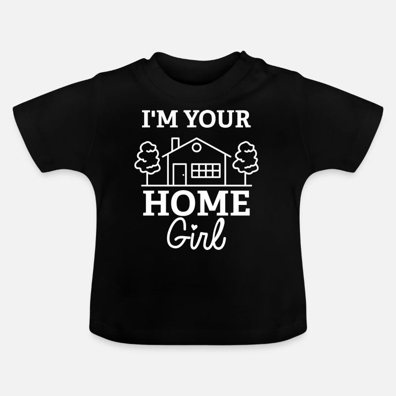 Ich bin dein Hausmädchen - Baby Bio-T-Shirt mit Rundhals - Schwarz