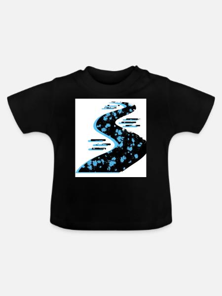 Farbspiel - Baby Bio-T-Shirt mit Rundhals - Schwarz