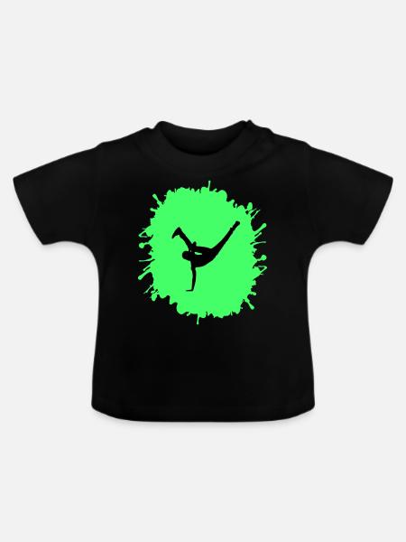 splatter breakdance - Baby Bio-T-Shirt mit Rundhals - Schwarz