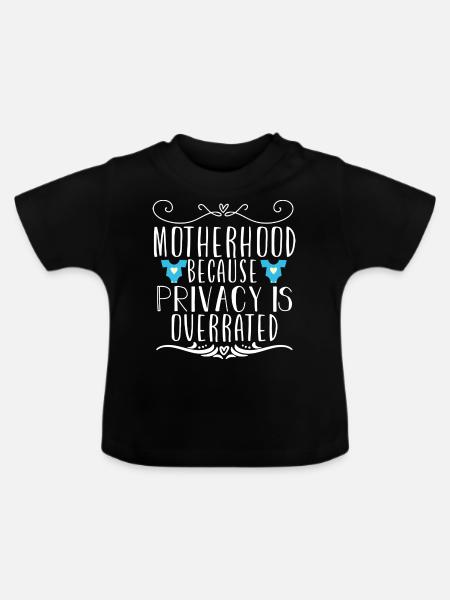 Mutterschaft - Baby Bio-T-Shirt mit Rundhals - Schwarz