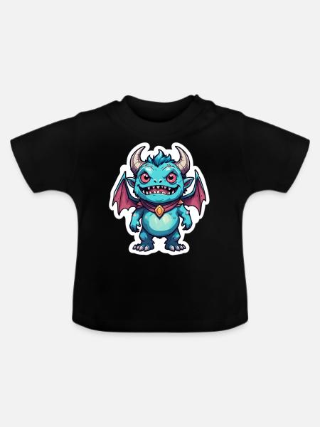 Dungeon Monster - Baby Bio-T-Shirt mit Rundhals - Schwarz