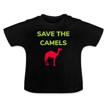 Animal rights activists give gifts - Baby Organic T-Shirt with Round Neck - black - Front