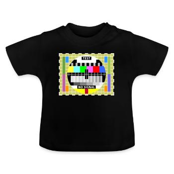 Testbild Fernsehen Bildschirm Sendeschluss Display - Baby Bio-T-Shirt mit Rundhals - Schwarz - Vorne