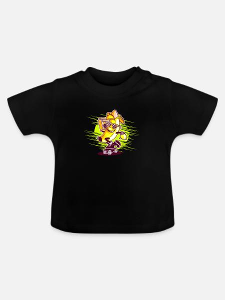 Banane - Baby Bio-T-Shirt mit Rundhals - Schwarz