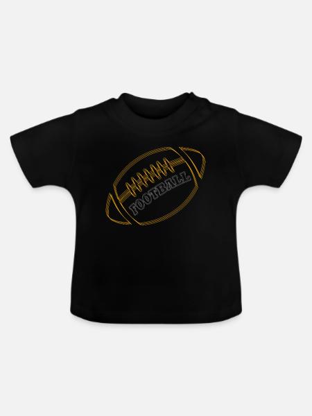 football - Baby Bio-T-Shirt mit Rundhals - Schwarz