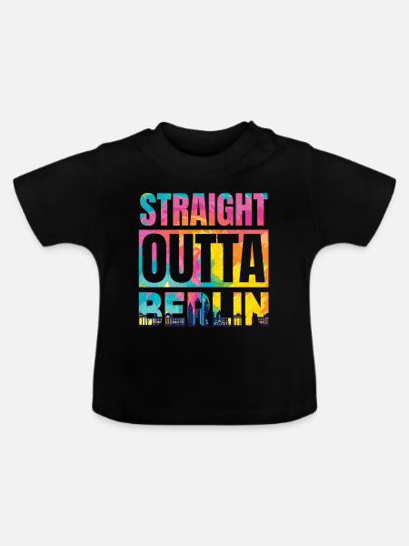 Direkt aus Berlin - Baby Bio-T-Shirt mit Rundhals - Schwarz