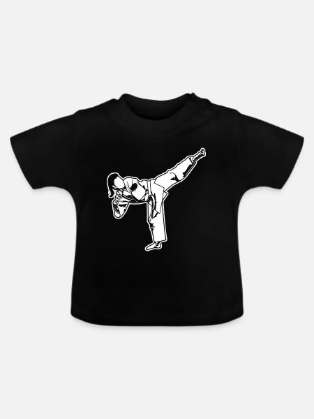 Weibliche Karateka - Baby Bio-T-Shirt mit Rundhals - Schwarz