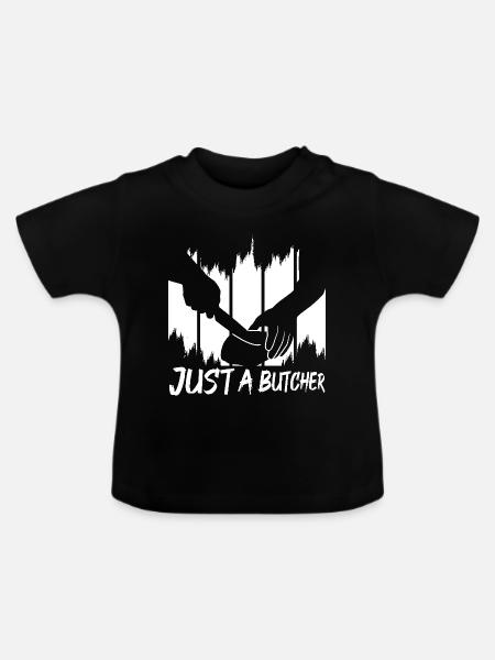 Nur ein Metzger - Baby Bio-T-Shirt mit Rundhals - Schwarz