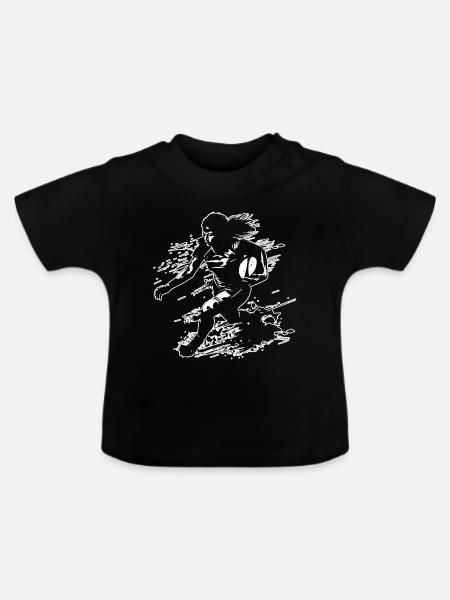Rugbyspielerin - Baby Bio-T-Shirt mit Rundhals - Schwarz