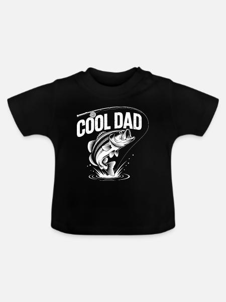Cooles Papa-Angelgerät-Design - Baby Bio-T-Shirt mit Rundhals - Schwarz