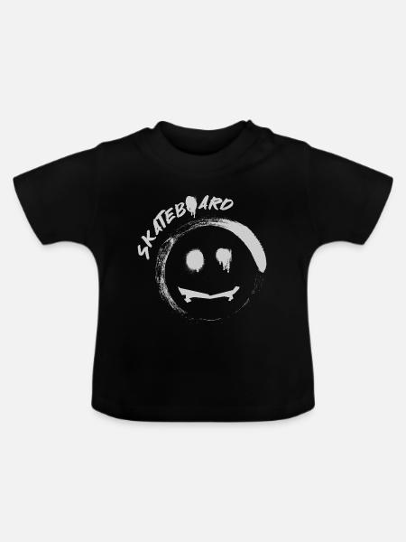 Skateboard - Baby Bio-T-Shirt mit Rundhals - Schwarz