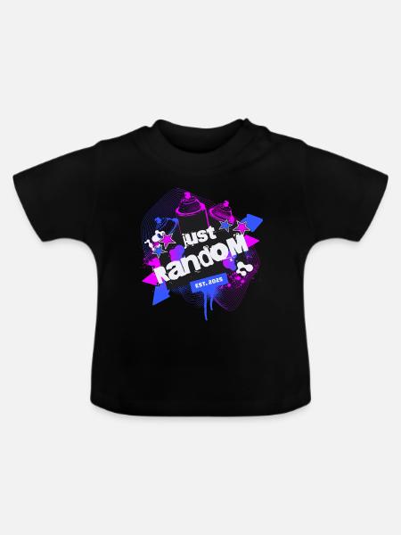 Just Random Sprayer Art - Baby Bio-T-Shirt mit Rundhals - Schwarz