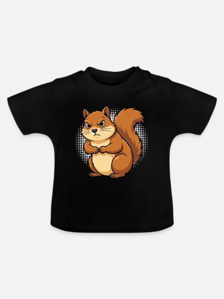 Eichhörnchen Eichhorn Eichhörnchenliebhaber Nager - Baby Bio-T-Shirt mit Rundhals - Schwarz