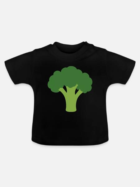 Brokkoli Gemüseillustration Illustration - Baby Bio-T-Shirt mit Rundhals - Schwarz