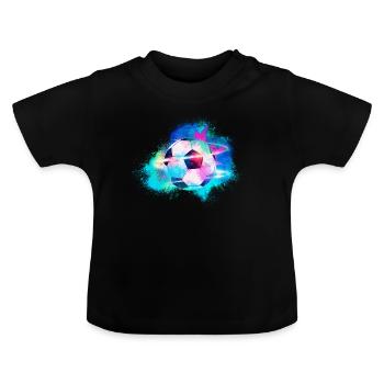 Football Ball colorful - Baby Organic T-Shirt with Round Neck - black - Front