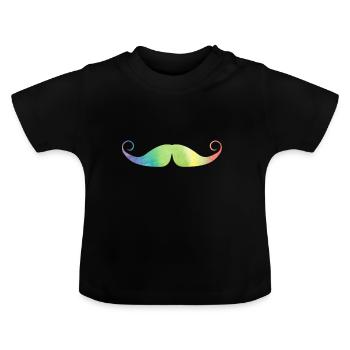 Holy Schnauzbart - Baby Bio-T-Shirt mit Rundhals - Schwarz - Vorne