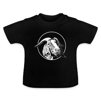 Chèvres - éventail de chèvres - chèvre - T-shirt bio col rond Bébé - noir - Devant