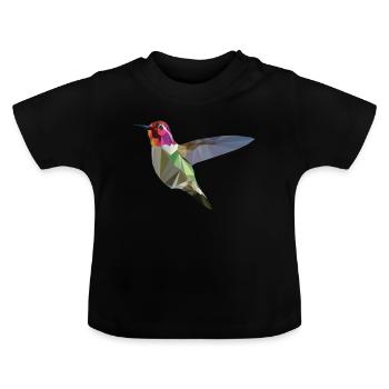 humming-bird - Baby Organic T-Shirt with Round Neck - black - Front
