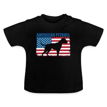 American Pit Bull Terrier - Baby Organic T-Shirt with Round Neck - black - Front