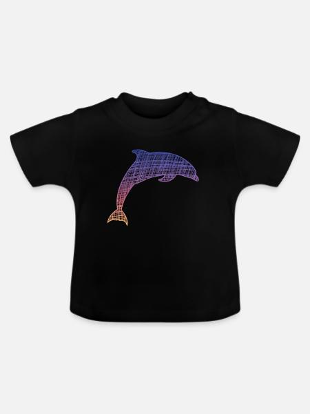 Delfin Dolphin - Baby Bio-T-Shirt mit Rundhals - Schwarz