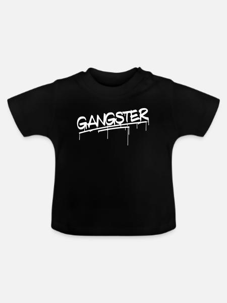 Gangster - Baby Bio-T-Shirt mit Rundhals - Schwarz