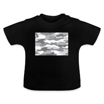 camouflage de neige - T-shirt bio col rond Bébé - noir - Devant
