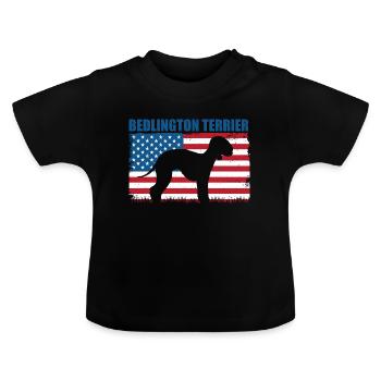 Bedlington Terrier - T-shirt bio col rond Bébé - noir - Devant