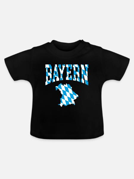 Bayern - Baby Bio-T-Shirt mit Rundhals - Schwarz