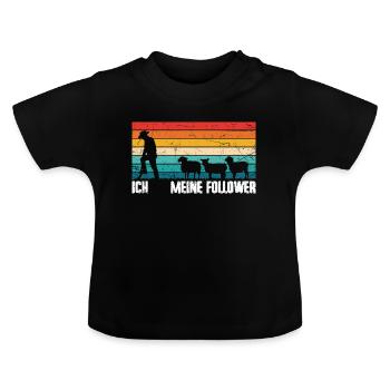 Schaf Schafe Bauernhof Tier Schafbock Geschenk - Baby Bio-T-Shirt mit Rundhals - Schwarz - Vorne