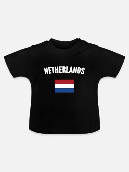 Niederländische Flagge - Baby Bio-T-Shirt mit Rundhals - Schwarz