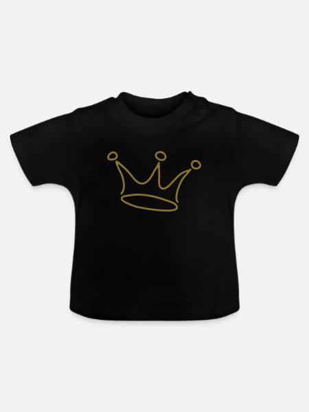 crown gold - Baby Bio-T-Shirt mit Rundhals - Schwarz