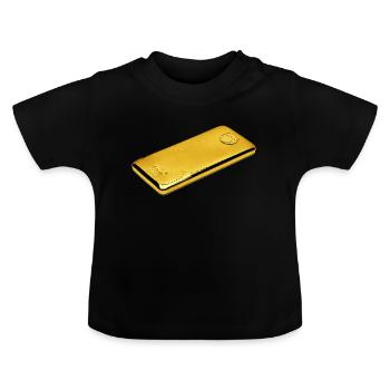 or - T-shirt bio col rond Bébé - noir - Devant