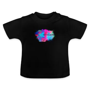 Coeur coloré - T-shirt bio col rond Bébé - noir - Devant