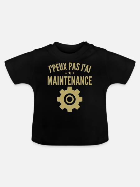 Wartung des Computers - Baby Bio-T-Shirt mit Rundhals - Schwarz