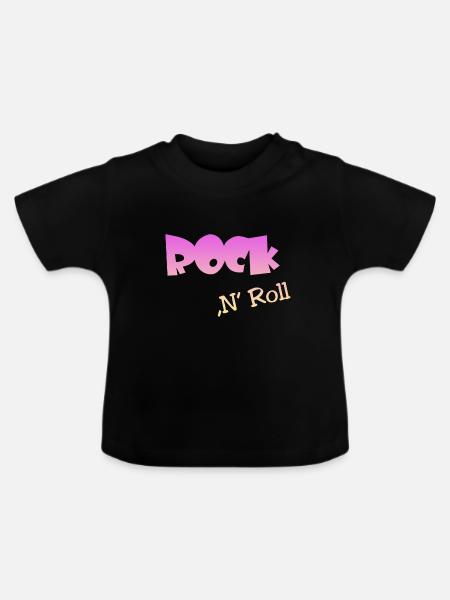 Rock n Roll - Baby Bio-T-Shirt mit Rundhals - Schwarz