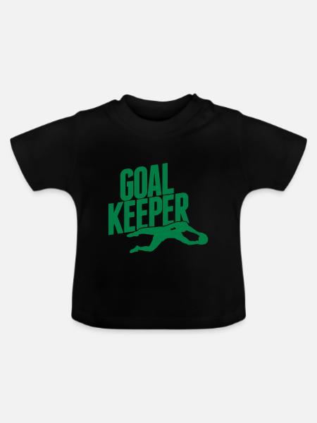 goalkeeper - Baby Bio-T-Shirt mit Rundhals - Schwarz