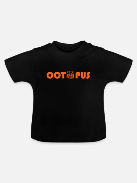 Tintenfisch - Baby Bio-T-Shirt mit Rundhals - Schwarz