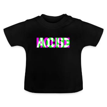 acid house techno dubstep dj raver party edm - Baby Bio-T-Shirt mit Rundhals - Schwarz - Vorne