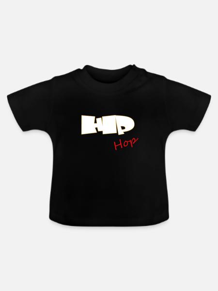 Hip Hop - Baby Bio-T-Shirt mit Rundhals - Schwarz