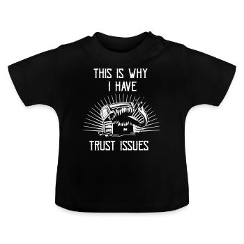 Le stylo et le papier imitent les problèmes de confiance - T-shirt bio col rond Bébé - noir - Devant