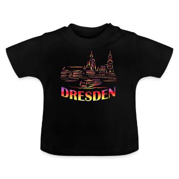 Cadeau de Dresde Ville de Dresde Dresde - T-shirt bio col rond Bébé - noir - Devant