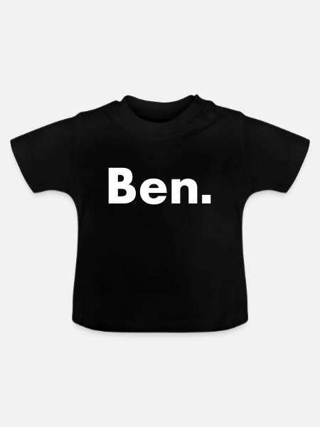 Ben - Nombre - Escritura - Benedicto - Benjamín - Ekologisk T-shirt med rund hals baby - svart