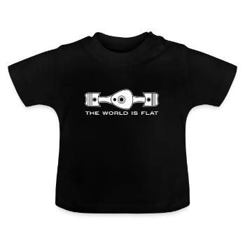 The world is flat - Baby Organic T-Shirt with Round Neck - black - Front