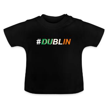 Trèfle d'île de Dublin Irlande - T-shirt bio col rond Bébé - noir - Devant