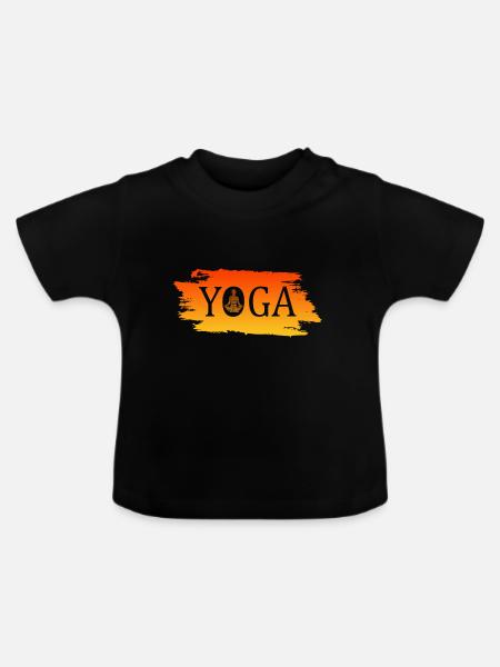 Yoga - Baby Bio-T-Shirt mit Rundhals - Schwarz