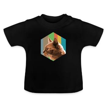 Chat de conception animale chat - T-shirt bio col rond Bébé - noir - Devant