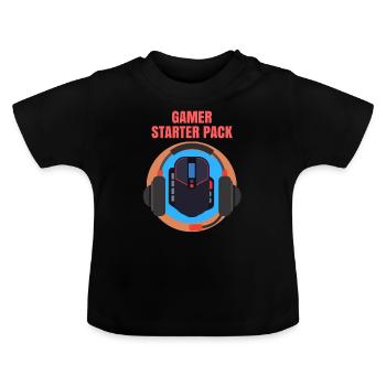 Gamer Starter Package Joueur starter package starter - T-shirt bio col rond Bébé - noir - Devant