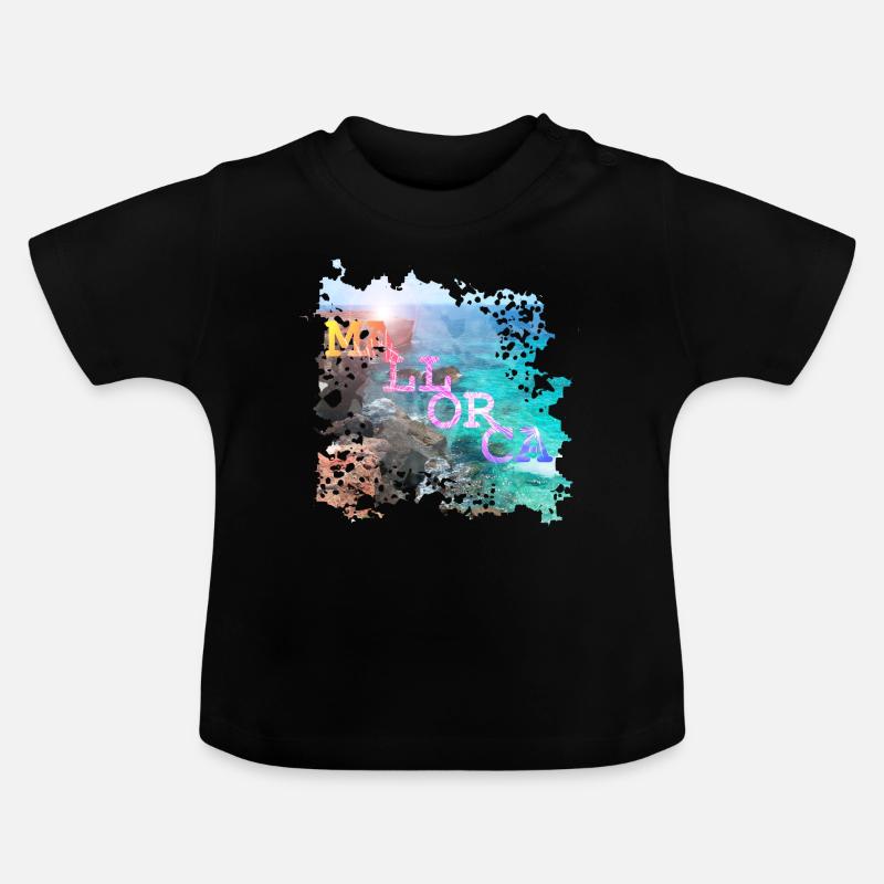 Mallorca - Baby Bio-T-Shirt mit Rundhals - Schwarz
